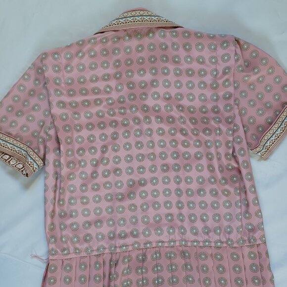 Vintage Schrader Shirt Dress Petite Midi Pleated 80s A line Secretary Size 8P - Picture 6 of 13